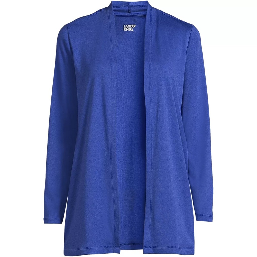 Lands' End Women's Long Sleeve Supina micro modal open cardigan tunic Large NWOT
